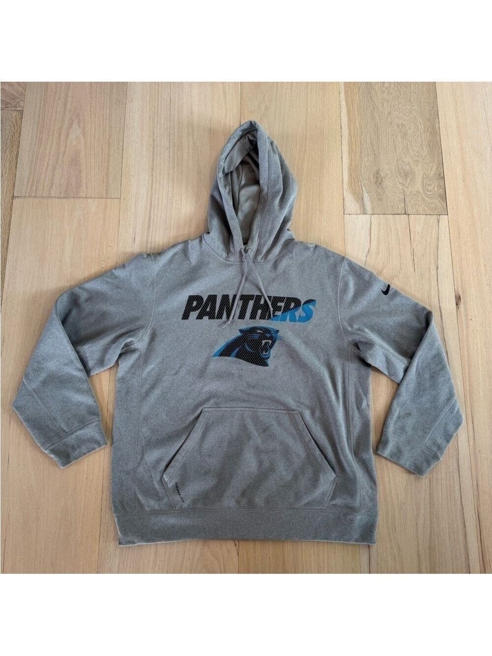 Nike Therma-Fit Panthers Gray Sweatshirt Hoodie Size Large